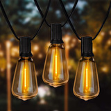 Newpow Outdoor String Lights 36ft With Led Filament Bulbs 30