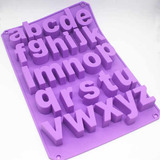 Molde Letras Abecedario Minúsculas Silicona Flexible