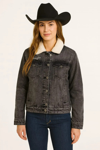 Chamarra Mezclilla Con Borrega En Cuello Wrangler Dama