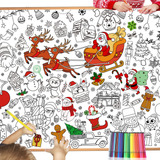 Howaf Poster Gigante Para Colorear De Navidad Con 24 Boligra