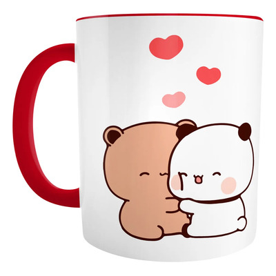 Taza De Color Ositos Bubu Y Dudu Tiernos Color Rojo Abrazo | MercadoLibre