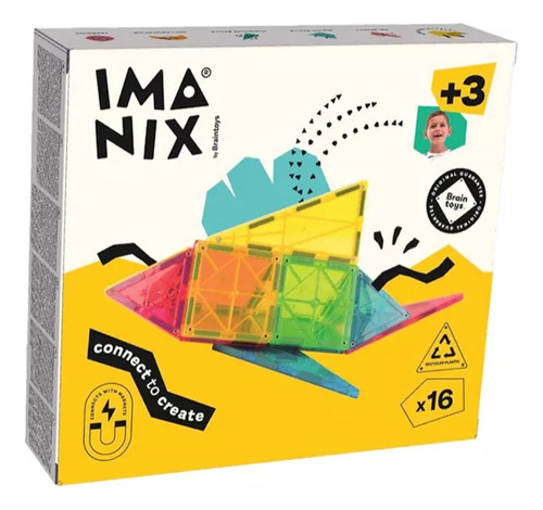 Imanix Juego De Bloques Magnéticos 16 Piezas - Braintoys