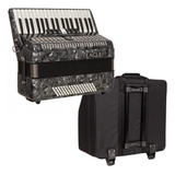 Acordeon Eagle Ega0780 Preto 80 Baixos 37 Teclas Capa Bag