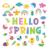 100pcs Hello Spring Recortables Decoraciones De Primave...