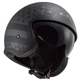 Casco Ls2 Abierto 599 Negro Gris Spitfire Black Flag Titan