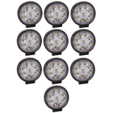 10u X Faro Led Redondo 27w 9 Leds Blanco 4x4 Cuatri Moto