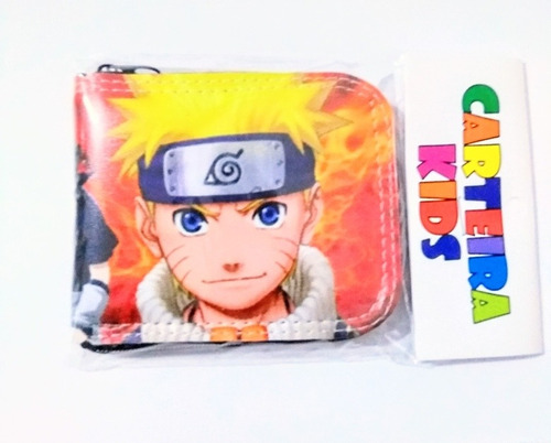 Carteira Infantil Naruto Anime Fechamento Em Zíper