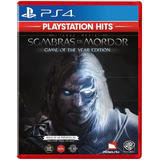 Sombras De Mordor Goty - Ps4 - Físico - Novo- Lacrado