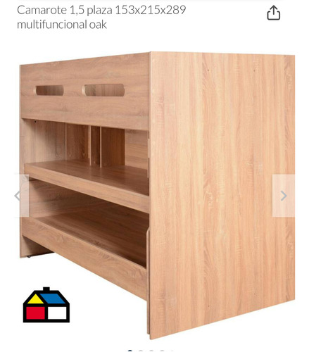 Camarote Multifuncional Oak 1,5 Plazas