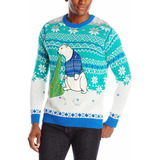 Suéter De Navidad Oso Polar Y Árbol Navideño Luz [u] [u]