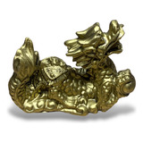 Dragon Chino Dorado Estatua Figura Feng Shui