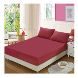 Sabana Ajustable Y 2 Fundas Cama King Vinotinto 30 Cms