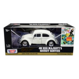 Motormax 1:24 1966 Volkswagen Beetle Vocho James Bond 007 Color Blanco