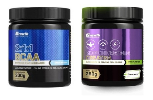 Kit - Creatina (250g) + Bcaa (2:1:1) (200g) - Growth