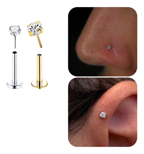 Piercing Titânio Ponto De Luz Push Pin Australiano 6mm 8mm