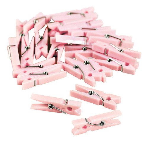 Pinzas Para Ropa Rosa Miniatura Recuerdos Baby Shower 48 Uni