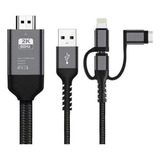 L Mirascreen Ld29 3 Em 1 Tipo C/micro-usb Para Cabo Hdmi