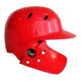 Casco Bateador Zurdo Rojo Adulto Med Con Protector Para Cara