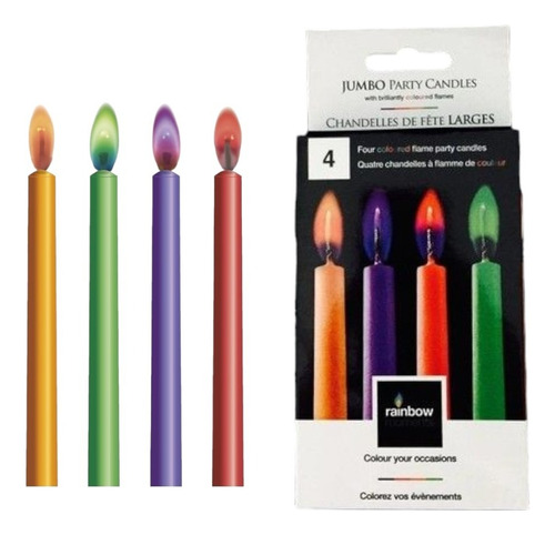 Pack X4 Velas Con Llama De Color Especial Velitas Cumpleaños