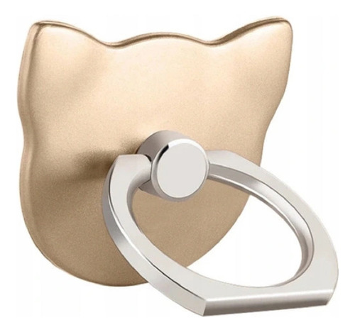 Anillo Soporte Sujetador Gatito Gato Celular Tablet Dorado