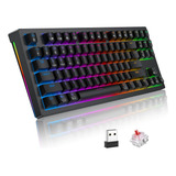 Tecurs Mk206 Teclado Inalambrico Gamer 80% Tkl Mecanico