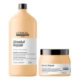 Kit Loréal Absolut Repair Shampoo 1500ml E Mascara 500g