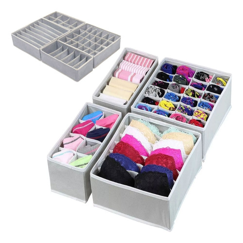 Organizador De Ropa Interior Y Medias Divisor Cajones Set X4