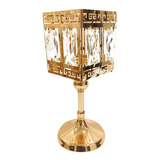 Candelabro Porta Velas Color Oro Cuadrado Cybermonday Sheshu