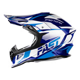 Capacete Motocross Pro Tork Fast Tech Azul - Branco Tam.56