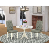 East West Furniture Dmel3-lwh-07 - Juego De Mesa De Comedor.