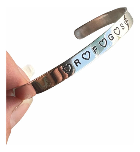 Pulsera Esclava Personalizada Con Nombres En Plata