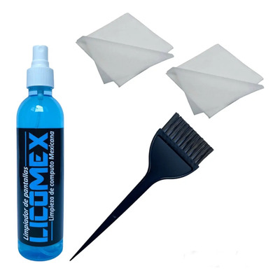 Kit Limpiador De Pantallas 500 Ml Paño Y Cepillo Antiestatic