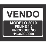 Cartel De Vendo Auto Calco Blanco 