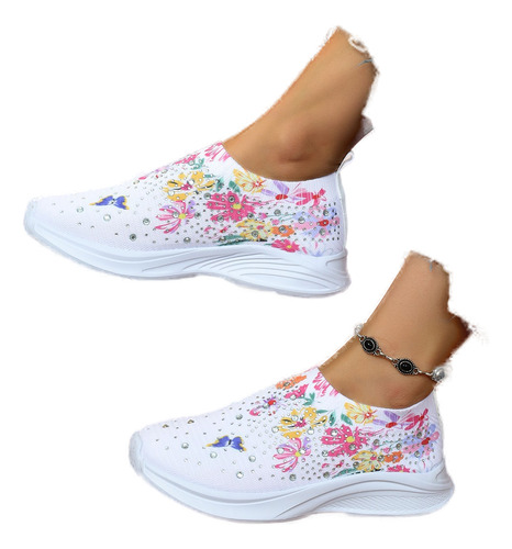 Zapatillas 2023 Running Con Estampado 3d De Mariposas Y Diam