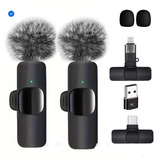 Micrófonos Inalámbricos Para Celular Tipo C - iPhone Y Pc Color Negro