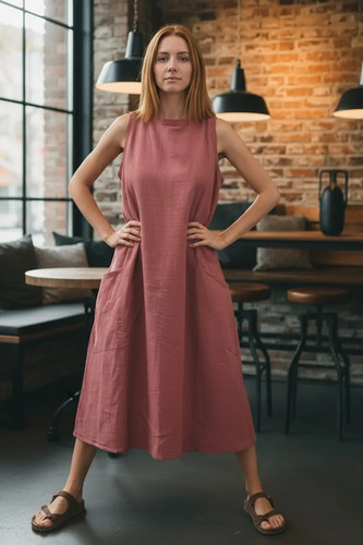 Vestido Karoyaka De Lino De Manta Linos&hilos