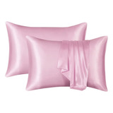 Funda Almohada Satin Saten Tipo Seda Para Dormir Set X2 Unid