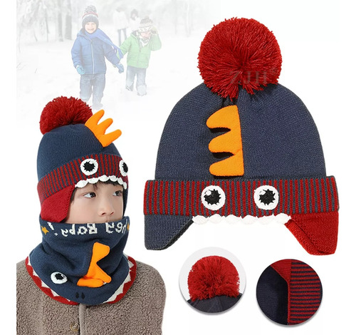 Gorro Niños Dama Tejido Pompón Invierno Moda Regalo