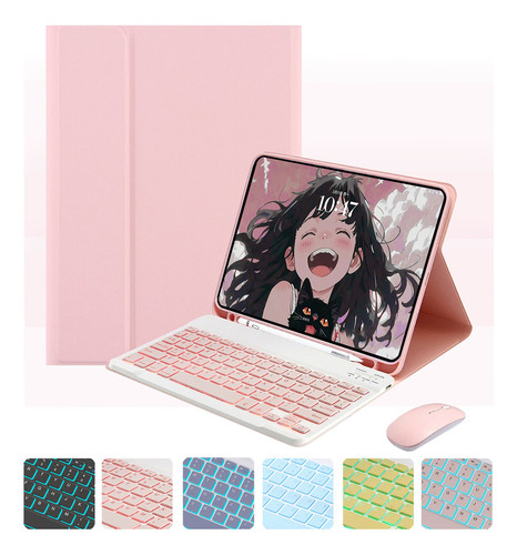 Capa Para iPad Air 4ª Geração +teclado Retroiluminado+mouse