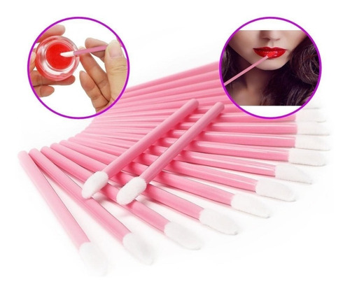 Pincel Descartável Lipbrush Boca Cílios Sobrancelhas 50 Un