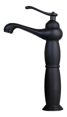 Grifo Monomando Negro Satinado Alto Para Lavabo Lampara 