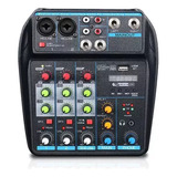 Placa De Som Bt 4 Canais Usb Audio Mixer 48v Phantom Power*c