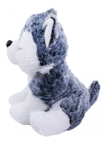 Perro Husky De Peluche Sentado -21 Cm