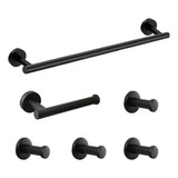 Set De Accesorios De Baño 24 Pul 5u Negro