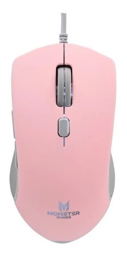 Mouse Gamer Monster Games Girl Playful Rosado 6400 Dpi