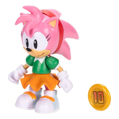Figura Sonic The Hedgehog 4 pulgadas de Amy con Super Anillo | Meses sin interés