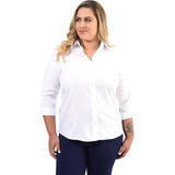 Camisete Manga 3/4 Tamanhos Especiais Feminina Plus Size