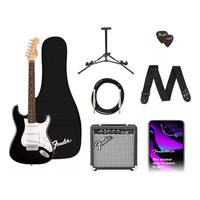 Paquete De Guitarra Eléctrica Fender 379800006 Debut Strat Blk Color Negro Material del diapasón Ébano Orientación de la mano Diestro | Meses sin interés