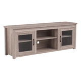 Soporte Tv Sheffield 80 Tv Gris Lavado Vidrio Y Madera 3 Est