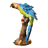 Escultura De Loro Para Decoración Del 23cmx33cm Azul Verde